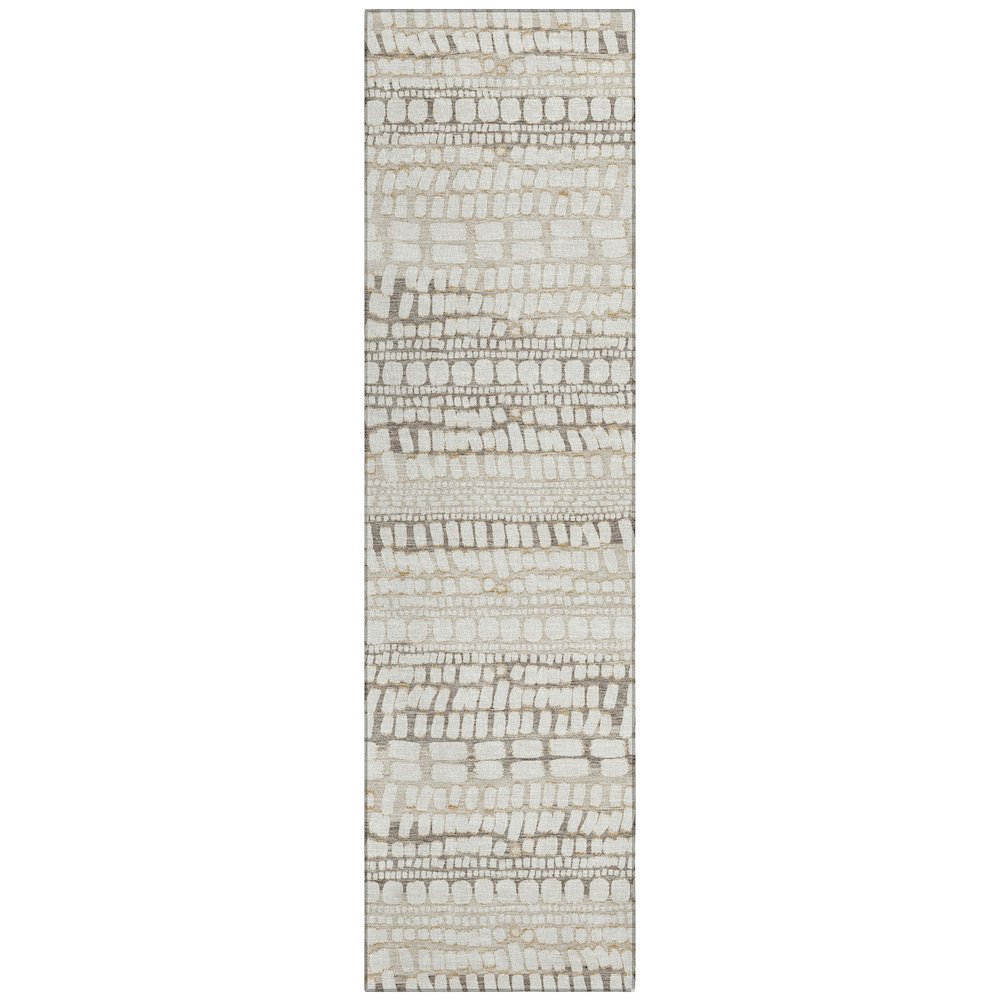Machine Washable Indoor/Outdoor Chantille ACN2540 Ivory 2'3" x 7'6" Runner Rug. Picture 1