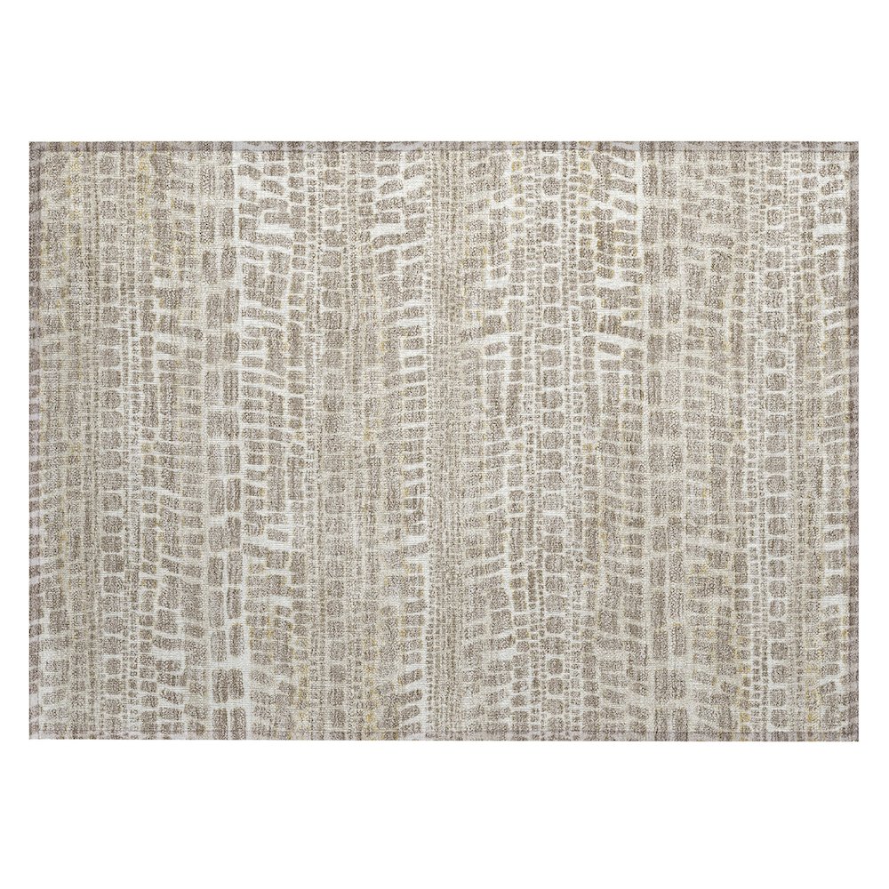 Machine Washable Indoor/Outdoor Chantille ACN2540 Brown 1'8" x 2'6" Rug. Picture 1