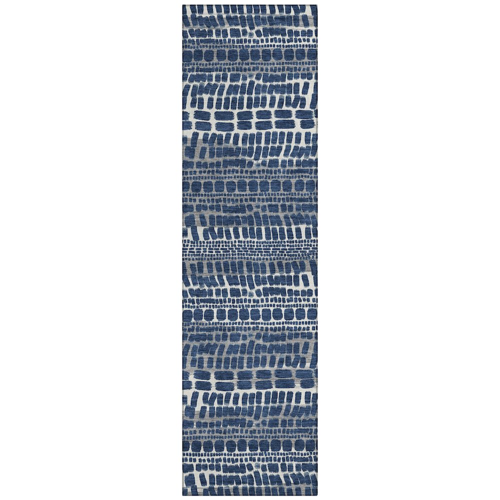 Machine Washable Indoor/Outdoor Chantille ACN2540 Blue 2'3" x 7'6" Runner Rug. Picture 1