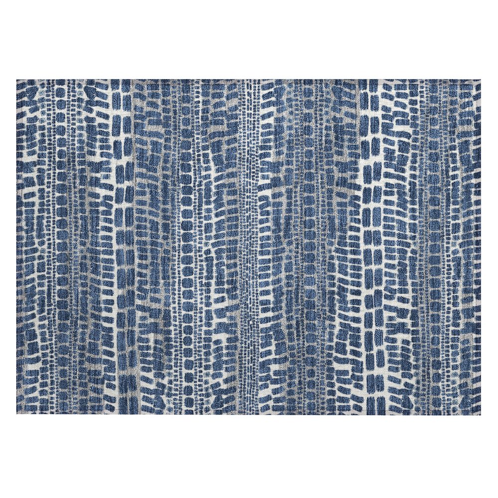 Machine Washable Indoor/Outdoor Chantille ACN2540 Blue 1'8" x 2'6" Rug. Picture 1