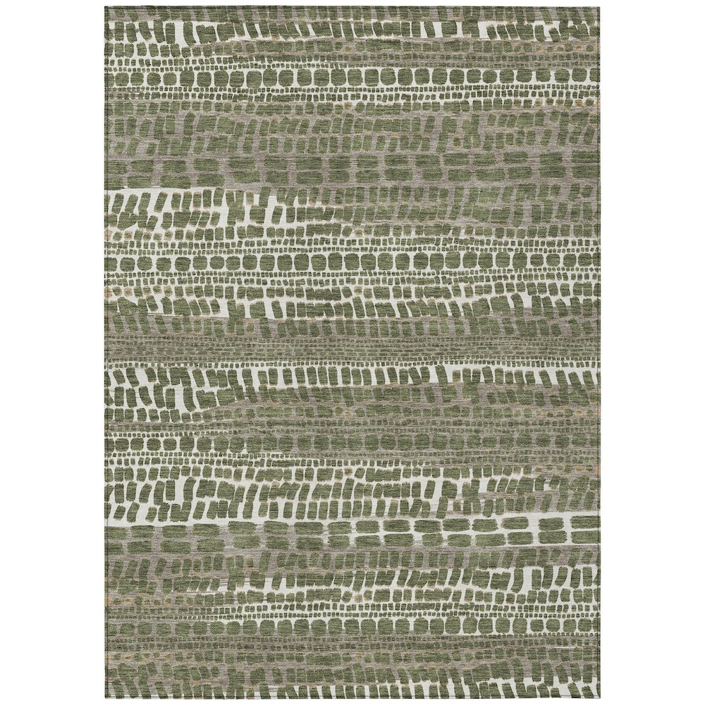 Machine Washable Indoor/Outdoor Chantille ACN2540 Green 2'6" x 3'10" Rug. Picture 1