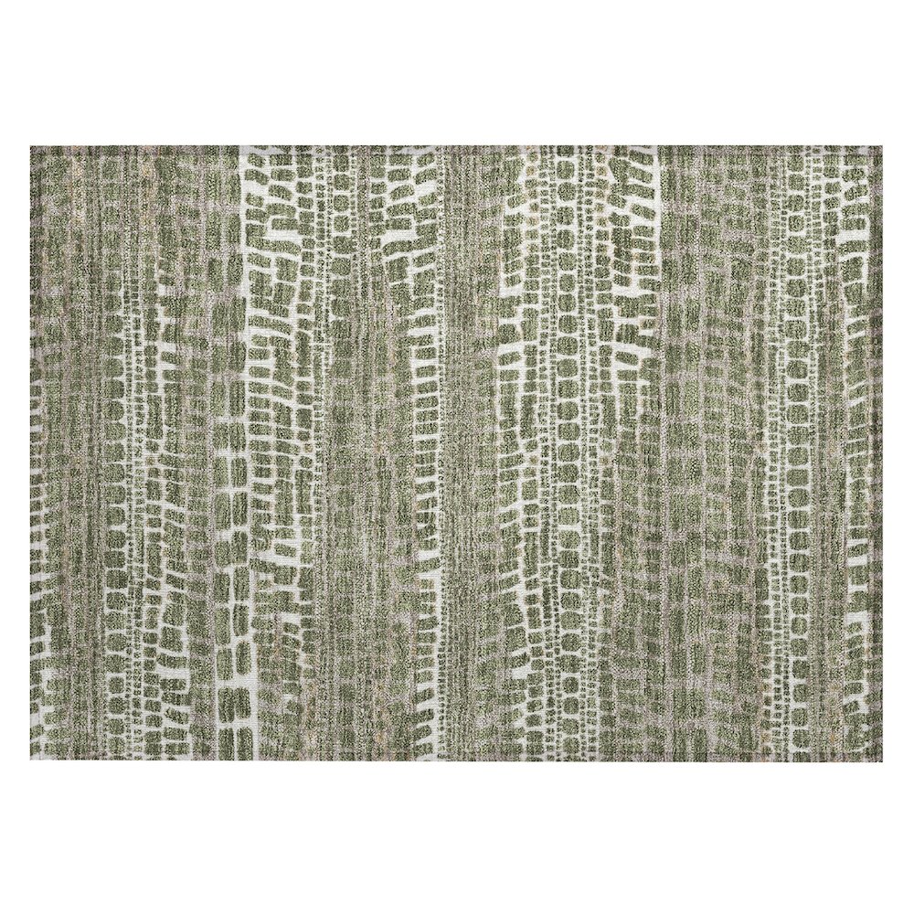 Machine Washable Indoor/Outdoor Chantille ACN2540 Green 1'8" x 2'6" Rug. Picture 1