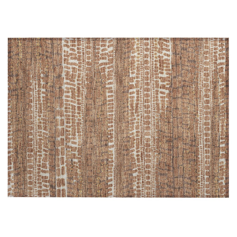 Machine Washable Indoor/Outdoor Chantille ACN2540 Orange 1'8" x 2'6" Rug. Picture 1