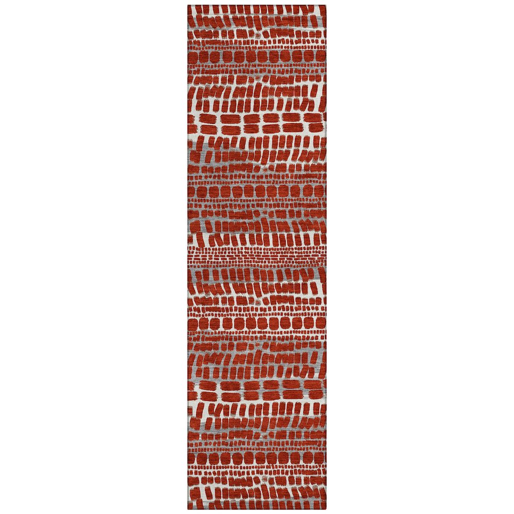 Machine Washable Indoor/Outdoor Chantille ACN2540 Red 2'3" x 7'6" Runner Rug. Picture 1