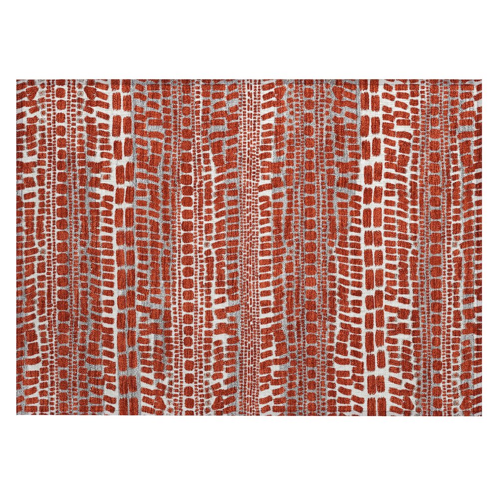 Machine Washable Indoor/Outdoor Chantille ACN2540 Red 1'8" x 2'6" Rug. Picture 1