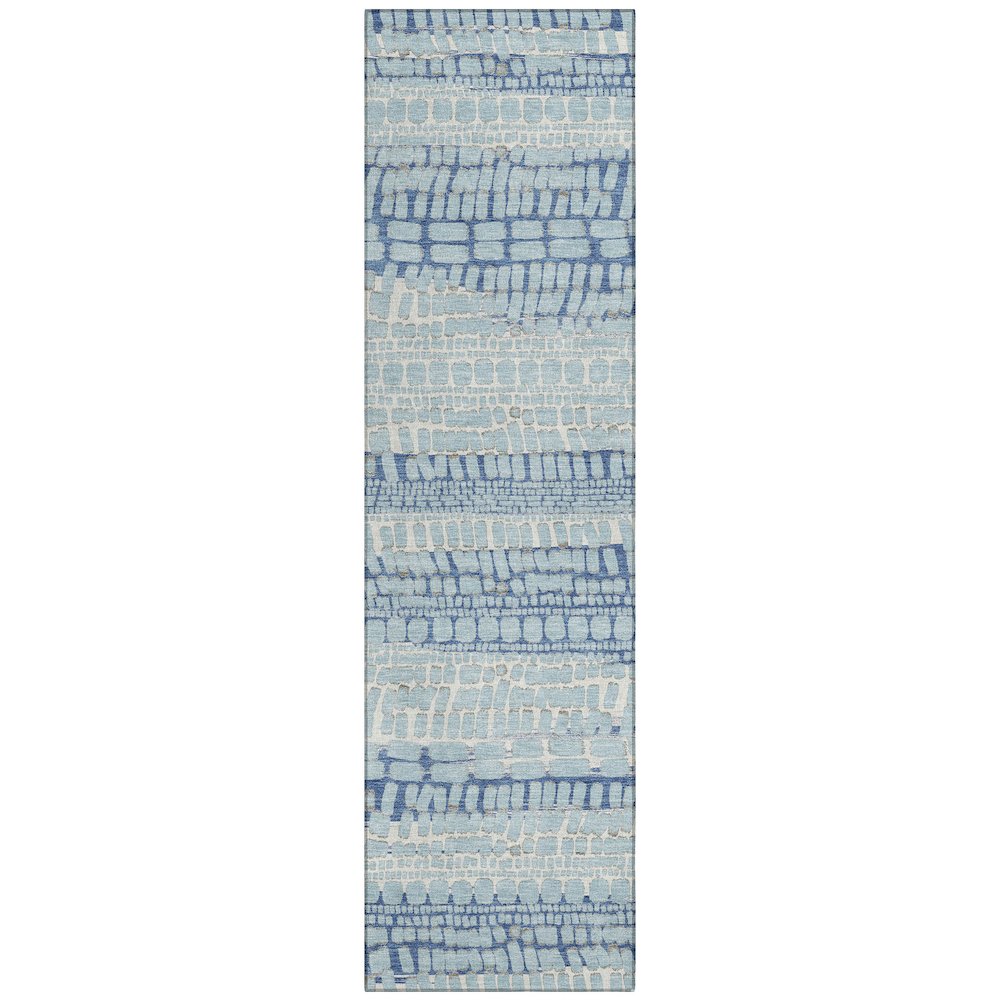 Machine Washable Indoor/Outdoor Chantille ACN2540 Blue 2'3" x 7'6" Runner Rug. Picture 1