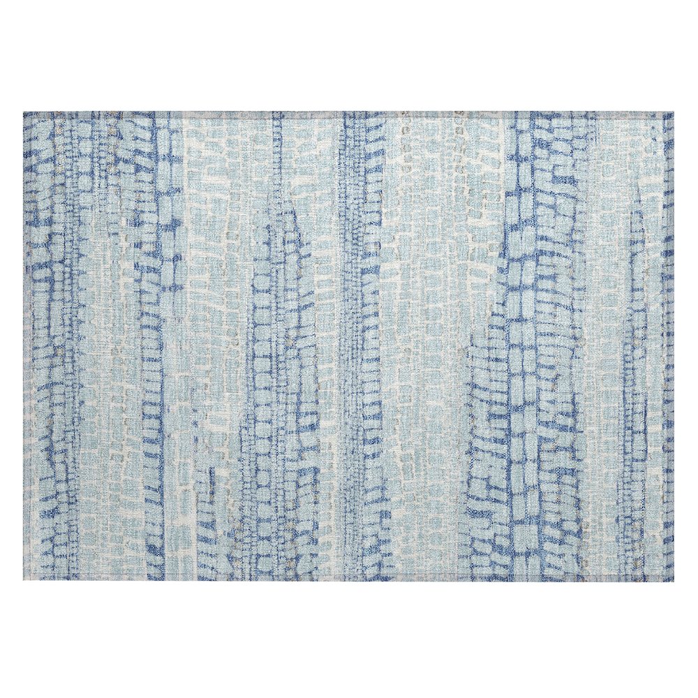 Machine Washable Indoor/Outdoor Chantille ACN2540 Blue 1'8" x 2'6" Rug. Picture 1