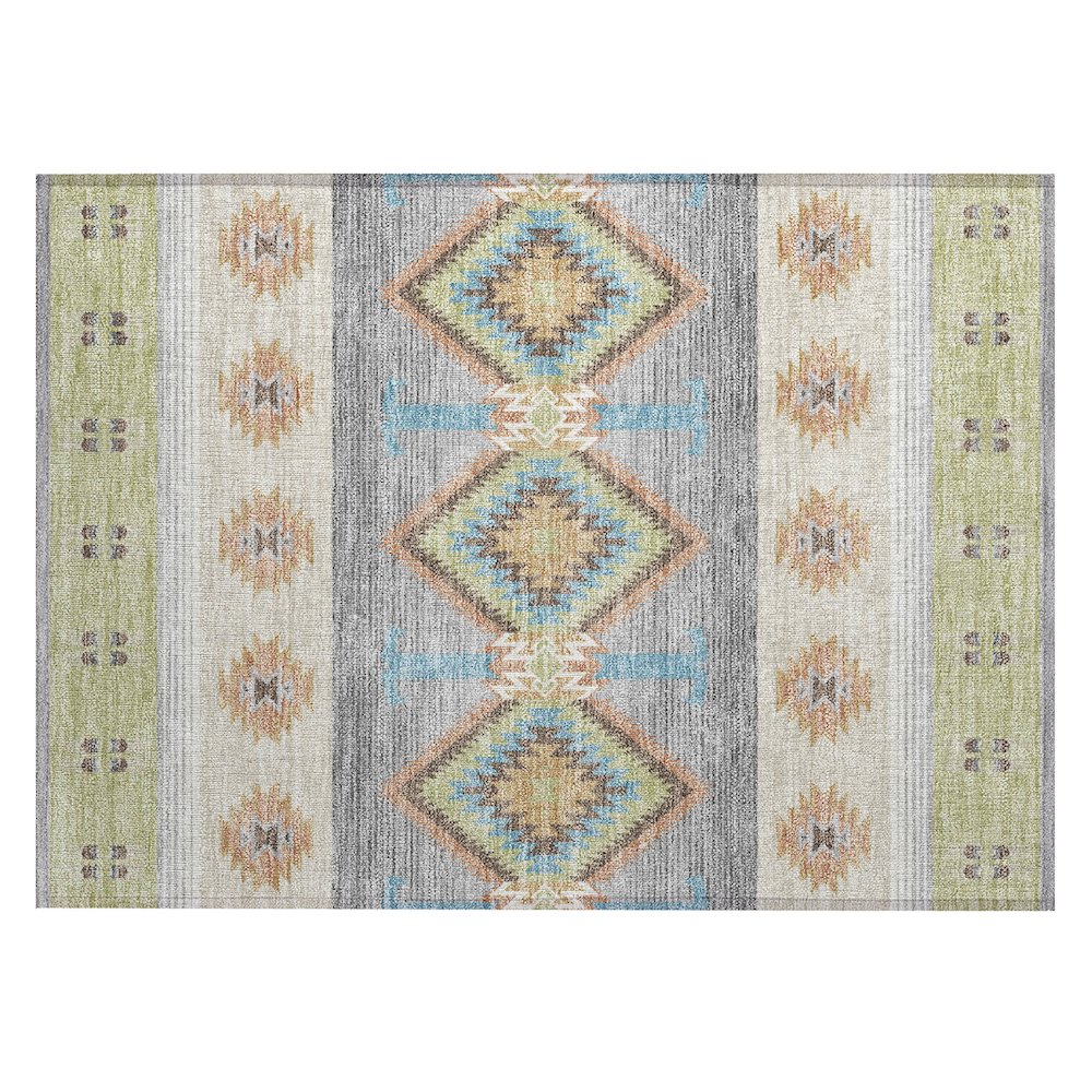 Machine Washable Indoor/Outdoor Chantille ACN2541 Green 1'8" x 2'6" Rug. Picture 1