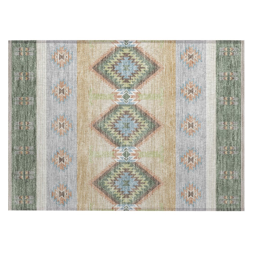 Machine Washable Indoor/Outdoor Chantille ACN2541 Green 1'8" x 2'6" Rug. Picture 1