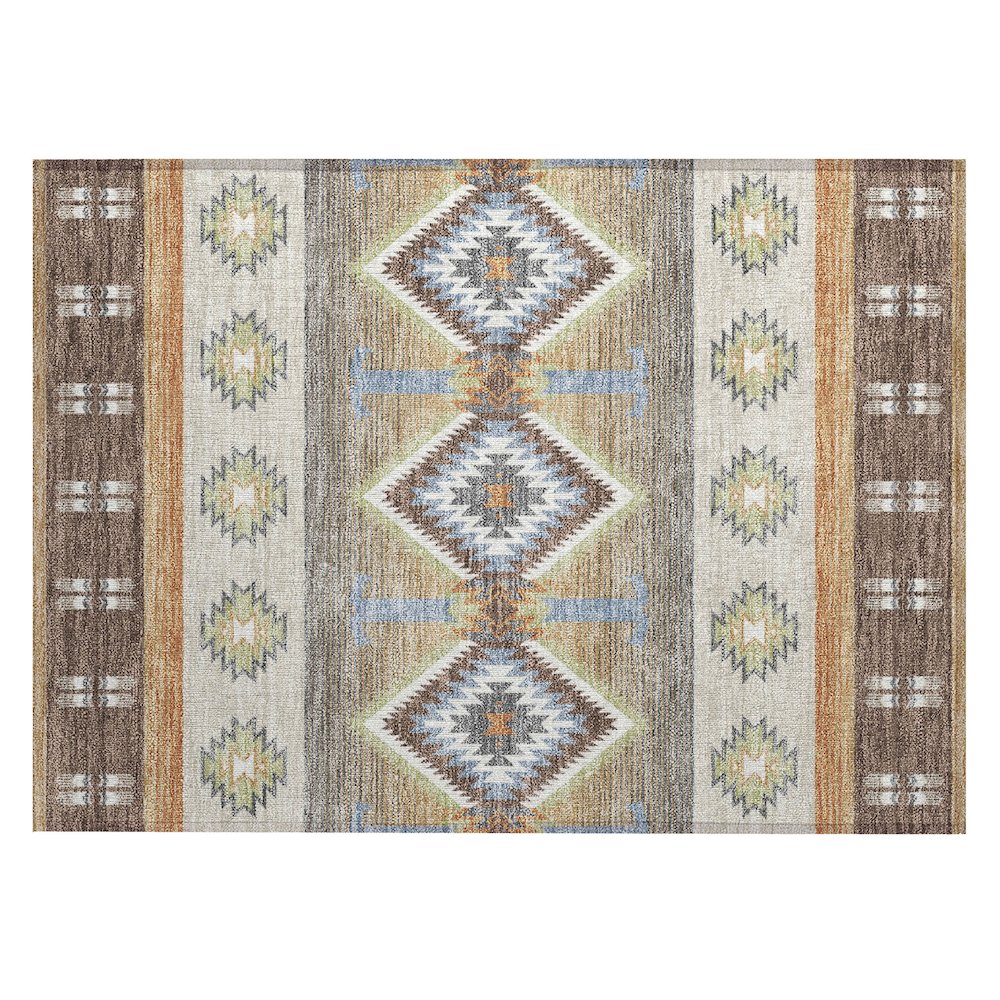 Machine Washable Indoor/Outdoor Chantille ACN2541 Brown 1'8" x 2'6" Rug. Picture 1