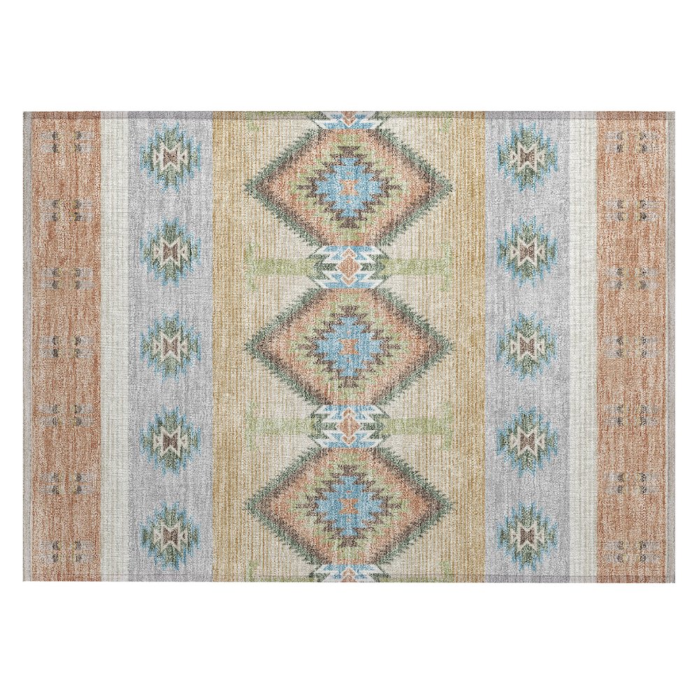Machine Washable Indoor/Outdoor Chantille ACN2541 Orange 1'8" x 2'6" Rug. Picture 1
