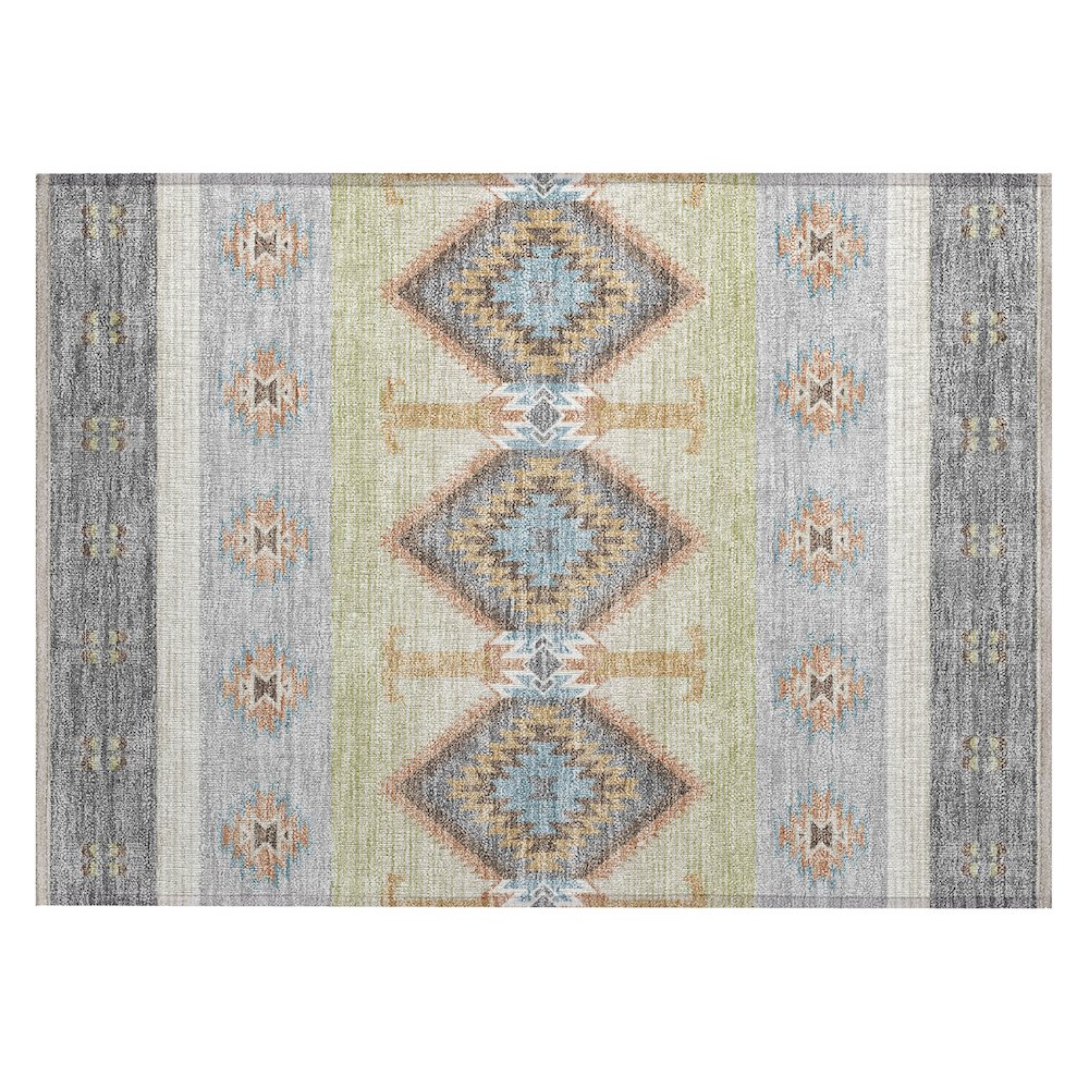 Machine Washable Indoor/Outdoor Chantille ACN2541 Gray 1'8" x 2'6" Rug. Picture 1