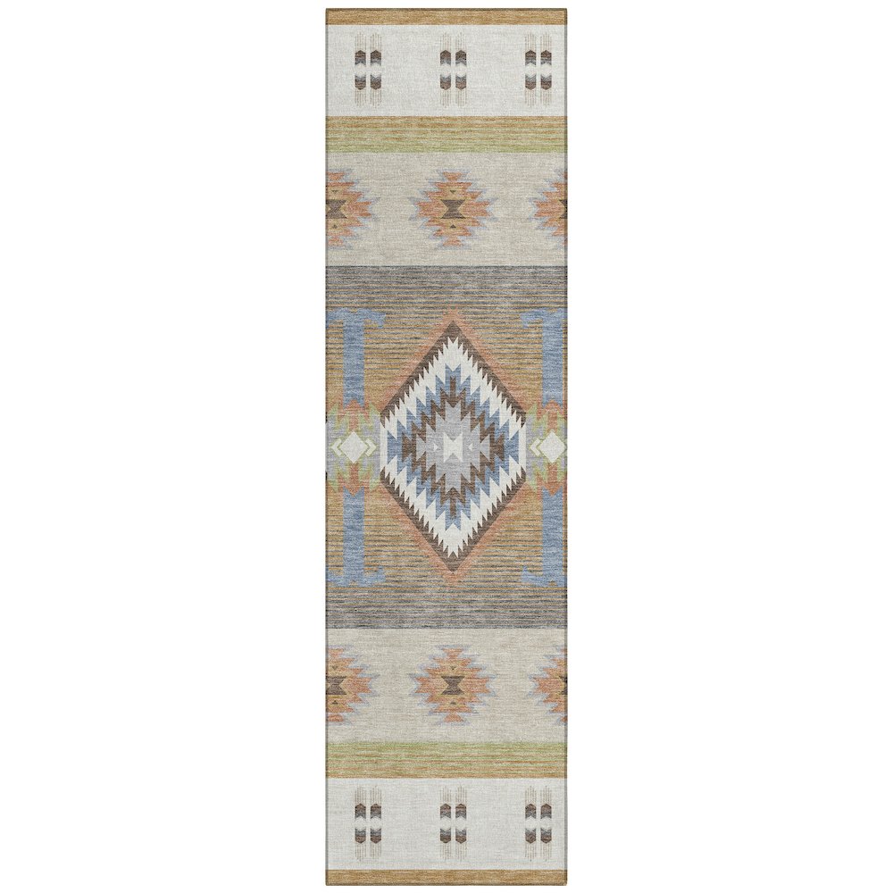 Machine Washable Indoor/Outdoor Chantille ACN2541 Ivory 2'3" x 7'6" Runner Rug. Picture 1