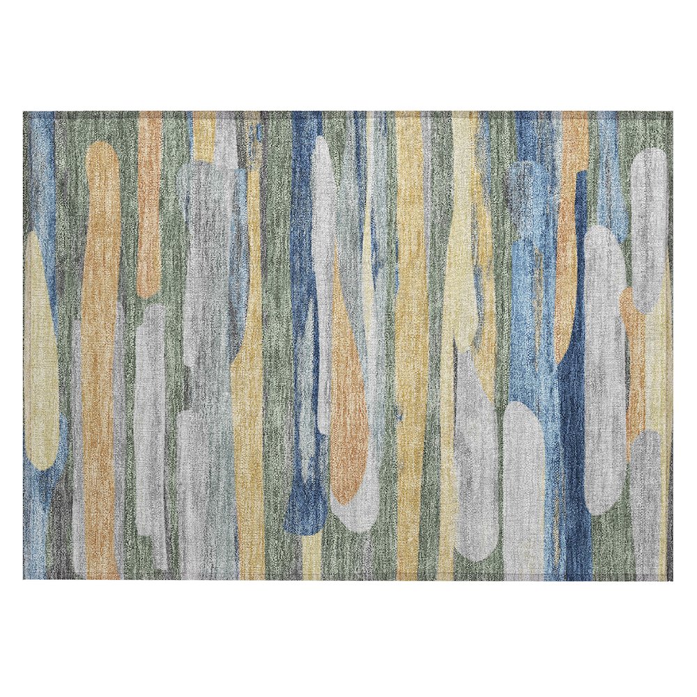 Machine Washable Indoor/Outdoor Chantille ACN2542 Green 1'8" x 2'6" Rug. Picture 1