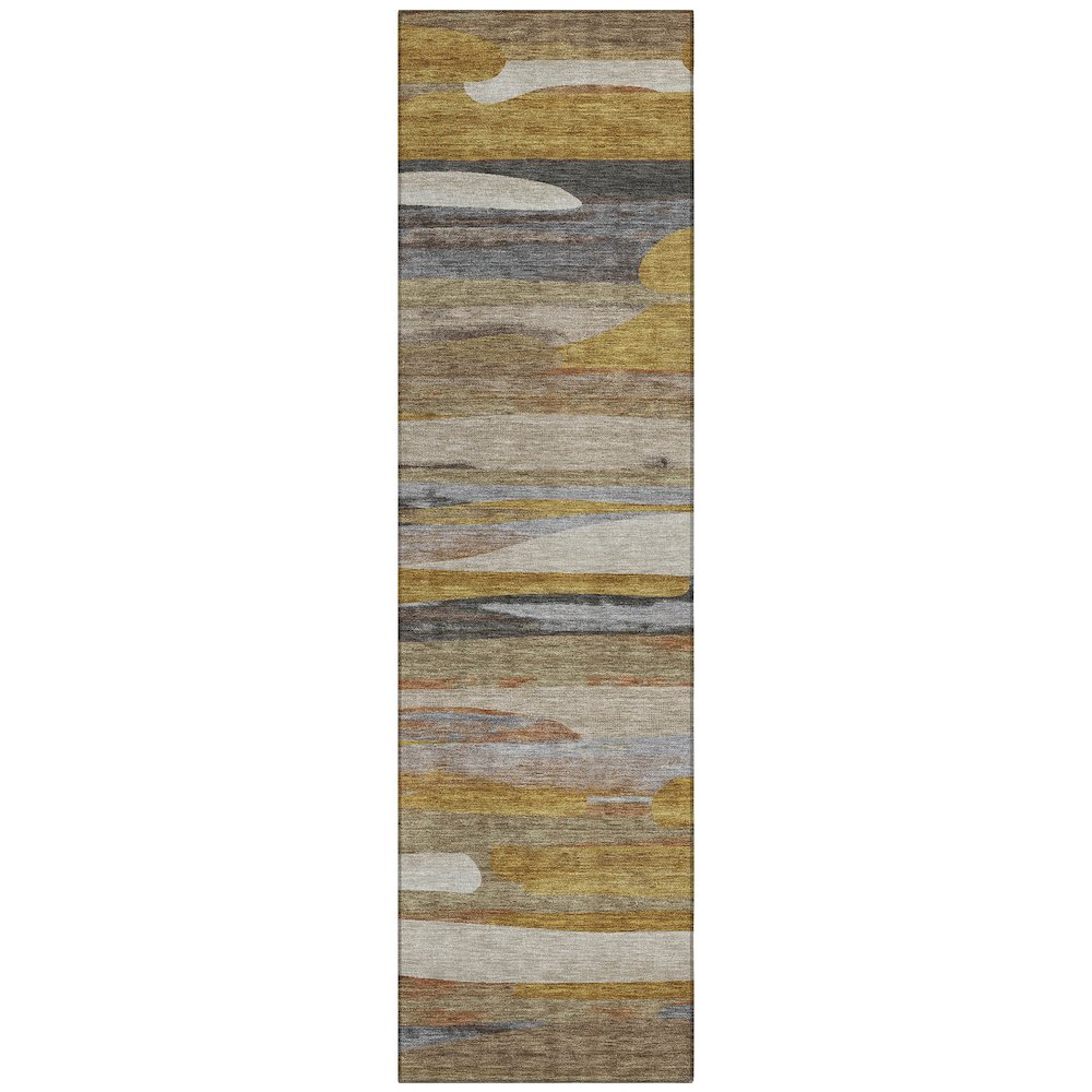 Machine Washable Indoor/Outdoor Chantille ACN2542 Brown 2'3" x 7'6" Runner Rug. Picture 1