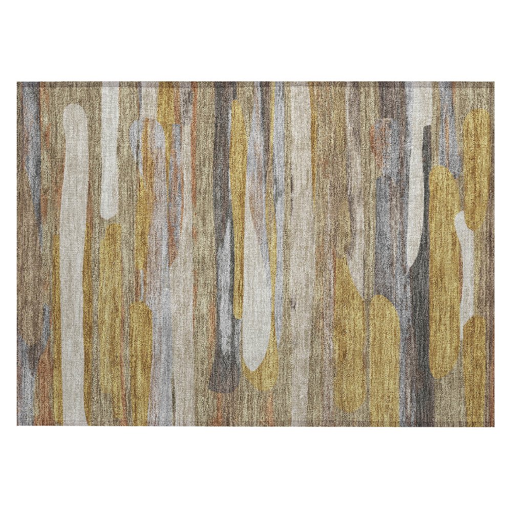 Machine Washable Indoor/Outdoor Chantille ACN2542 Brown 1'8" x 2'6" Rug. Picture 1