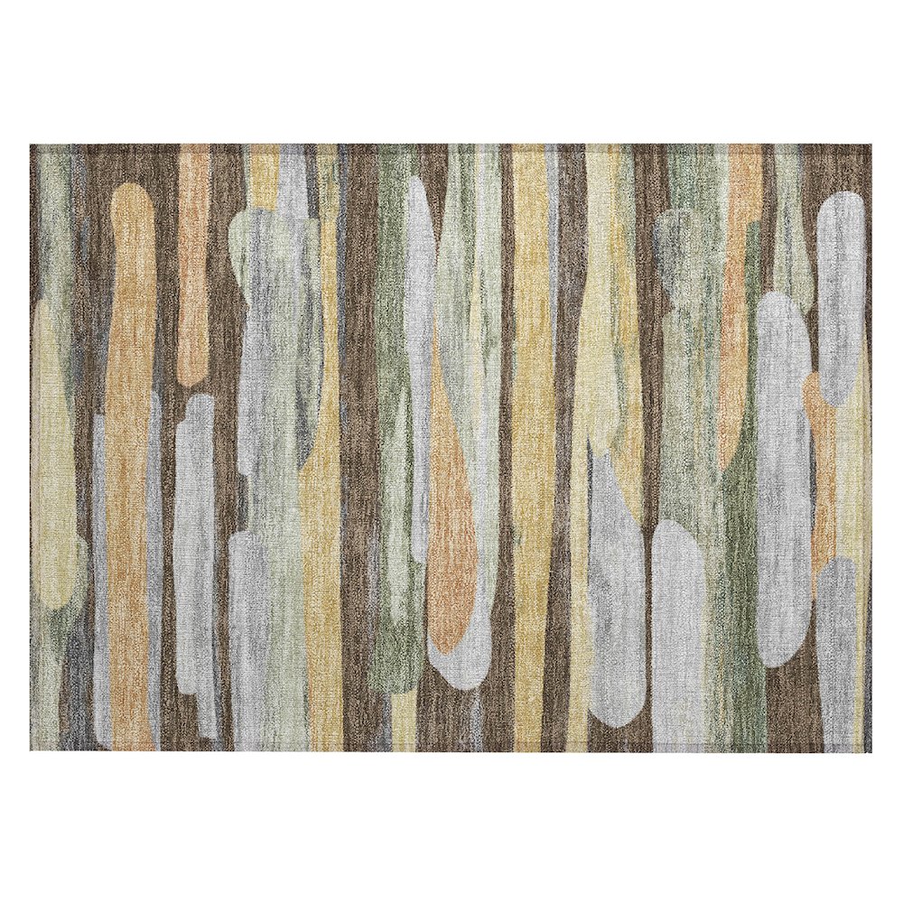 Machine Washable Indoor/Outdoor Chantille ACN2542 Brown 1'8" x 2'6" Rug. Picture 1