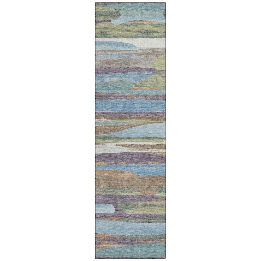 Machine Washable Indoor/Outdoor Chantille ACN2542 Purple 2'3" x 7'6" Runner Rug. Picture 1