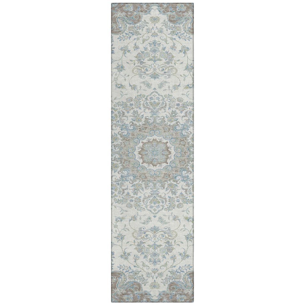 Machine Washable Indoor/Outdoor Chantille ACN2543 Ivory 2'3" x 7'6" Runner Rug. Picture 1