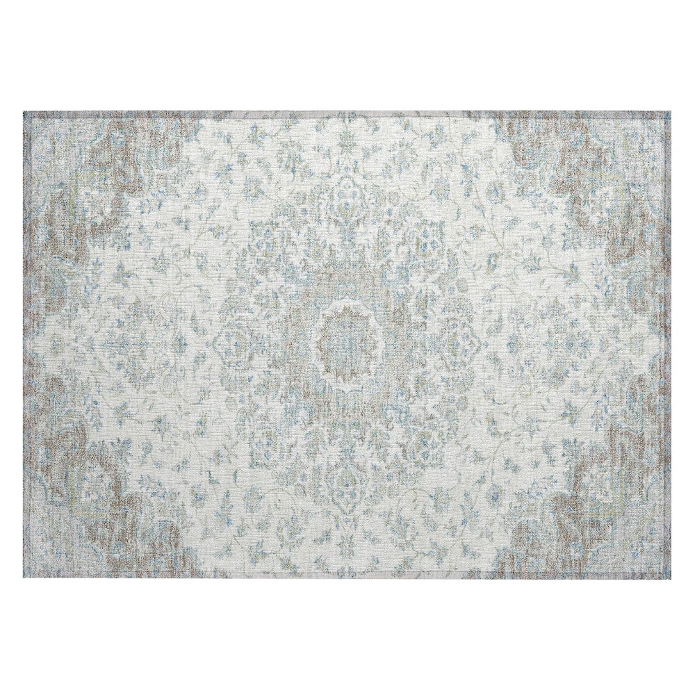 Machine Washable Indoor/Outdoor Chantille ACN2543 Ivory 1'8" x 2'6" Rug. Picture 1