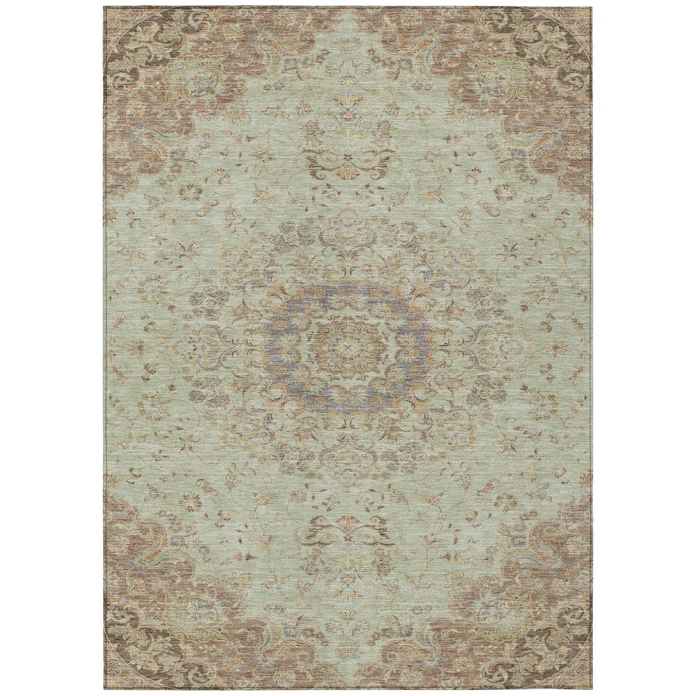Machine Washable Indoor/Outdoor Chantille ACN2543 Green 2'6" x 3'10" Rug. Picture 1