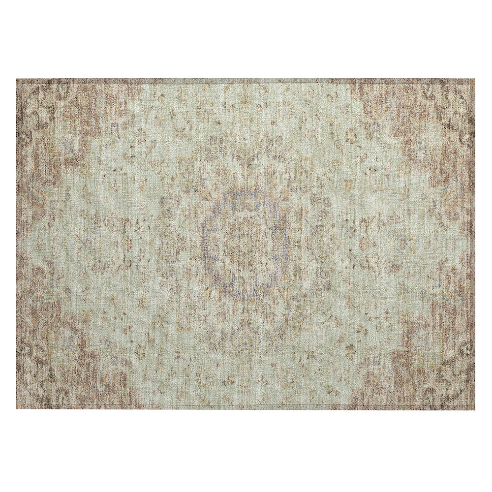 Machine Washable Indoor/Outdoor Chantille ACN2543 Green 1'8" x 2'6" Rug. Picture 1