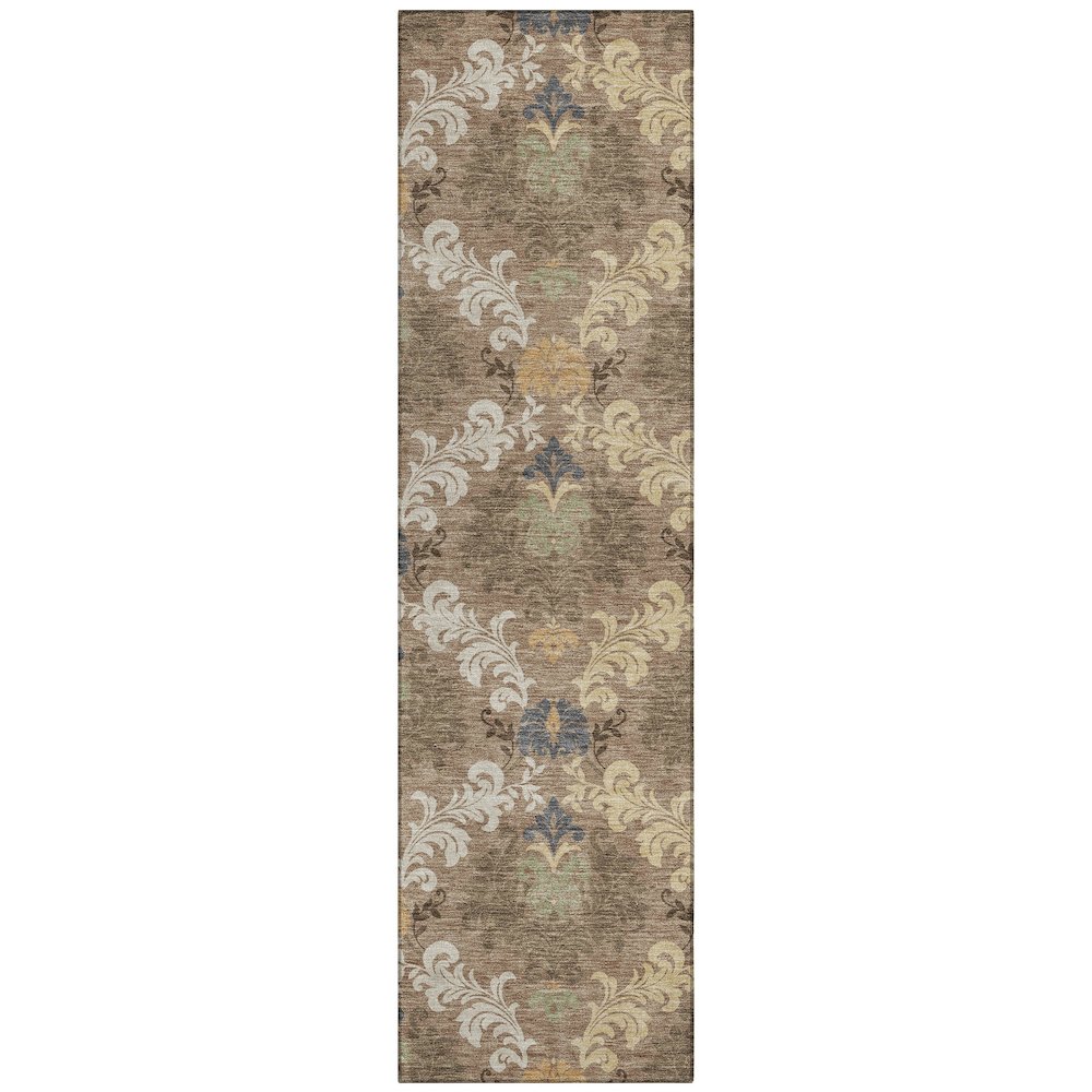 Machine Washable Indoor/Outdoor Chantille ACN2544 Brown 2'3" x 7'6" Runner Rug. Picture 1