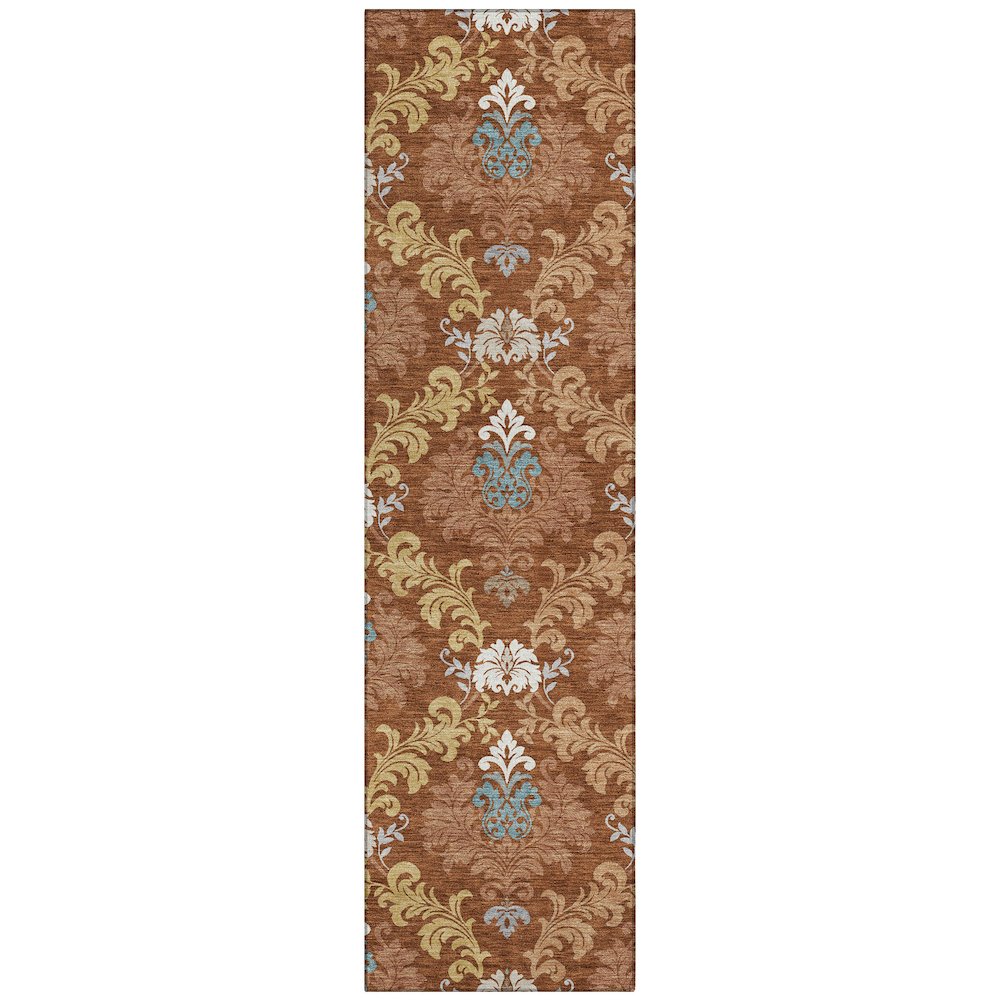 Machine Washable Indoor/Outdoor Chantille ACN2544 Orange 2'3" x 7'6" Runner Rug. Picture 1