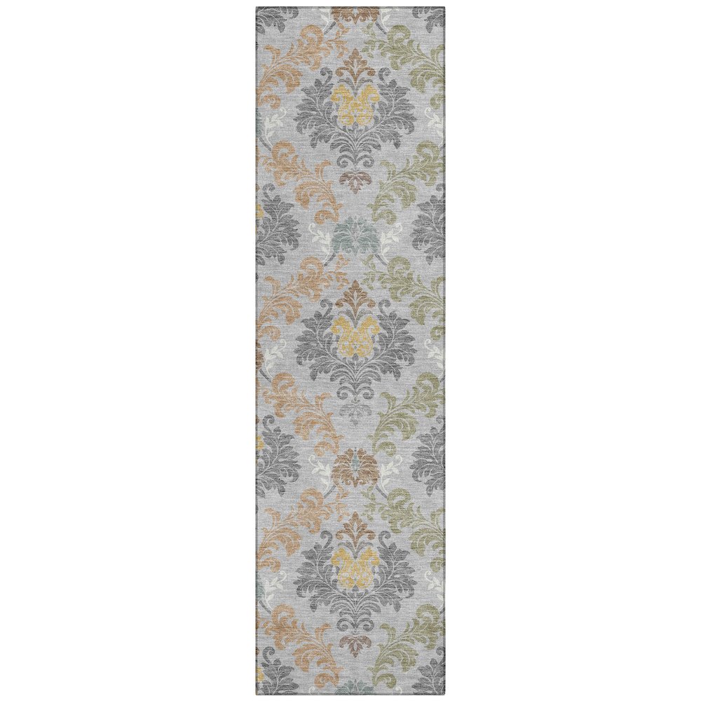 Machine Washable Indoor/Outdoor Chantille ACN2544 Gray 2'3" x 7'6" Runner Rug. Picture 1