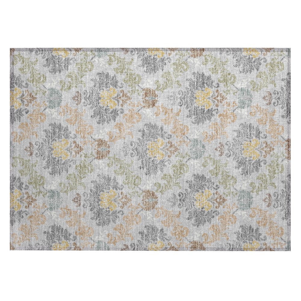 Machine Washable Indoor/Outdoor Chantille ACN2544 Gray 1'8" x 2'6" Rug. Picture 1