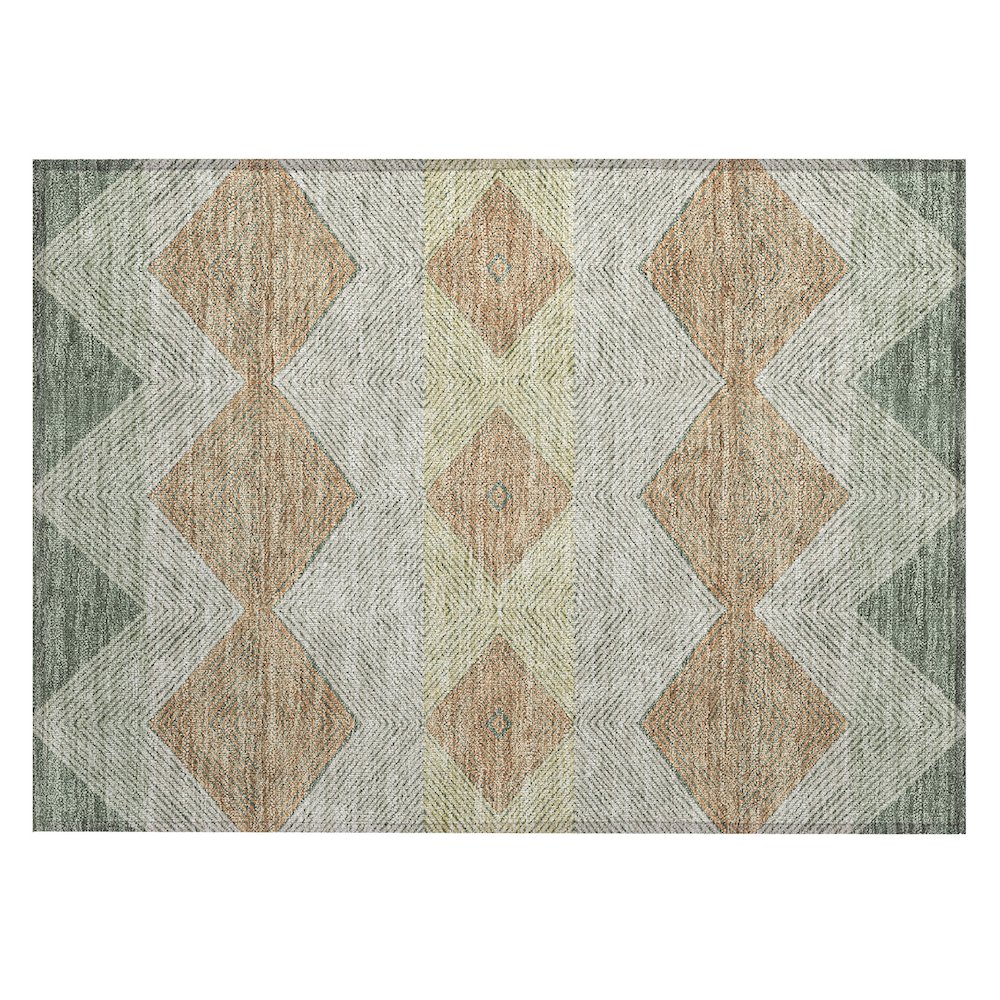 Machine Washable Indoor/Outdoor Chantille ACN2545 Green 1'8" x 2'6" Rug. Picture 1