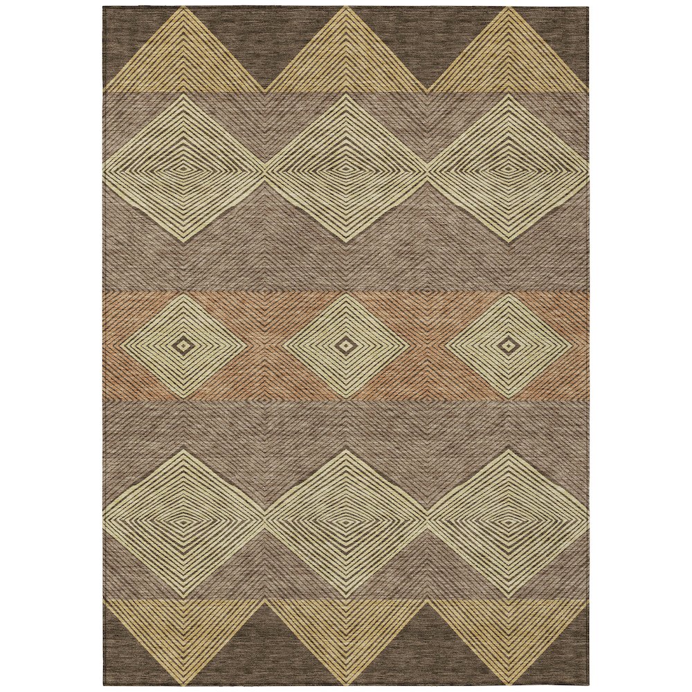 Machine Washable Indoor/Outdoor Chantille ACN2545 Brown 2'6" x 3'10" Rug. Picture 1