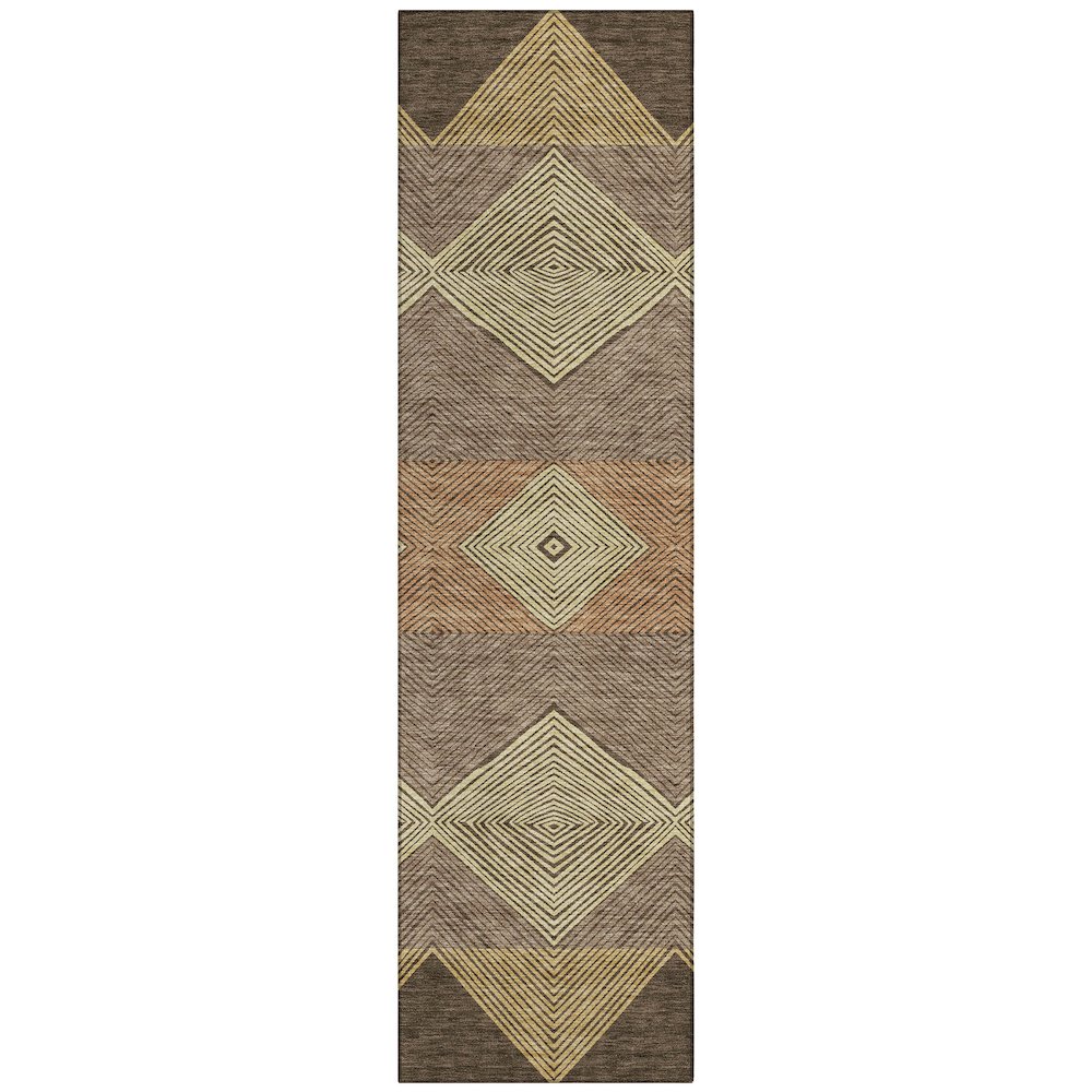 Machine Washable Indoor/Outdoor Chantille ACN2545 Brown 2'3" x 7'6" Runner Rug. Picture 1