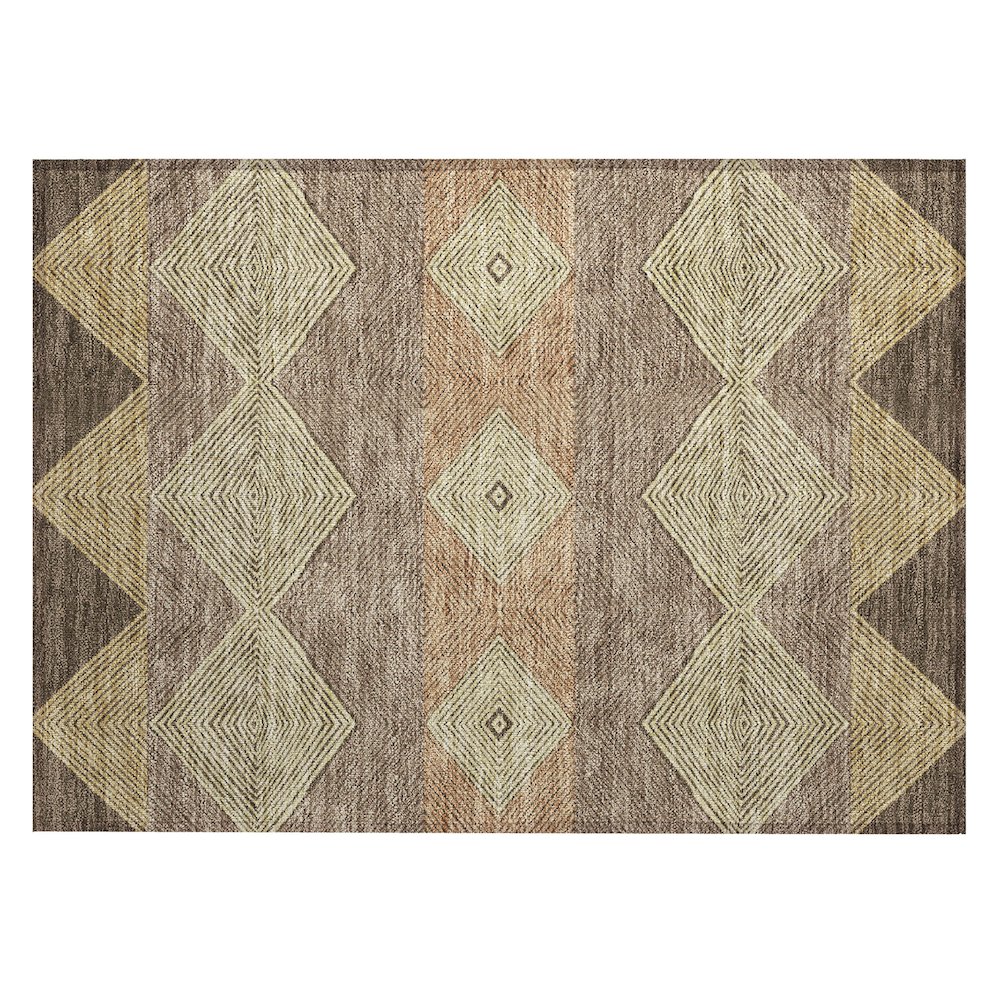 Machine Washable Indoor/Outdoor Chantille ACN2545 Brown 1'8" x 2'6" Rug. Picture 1