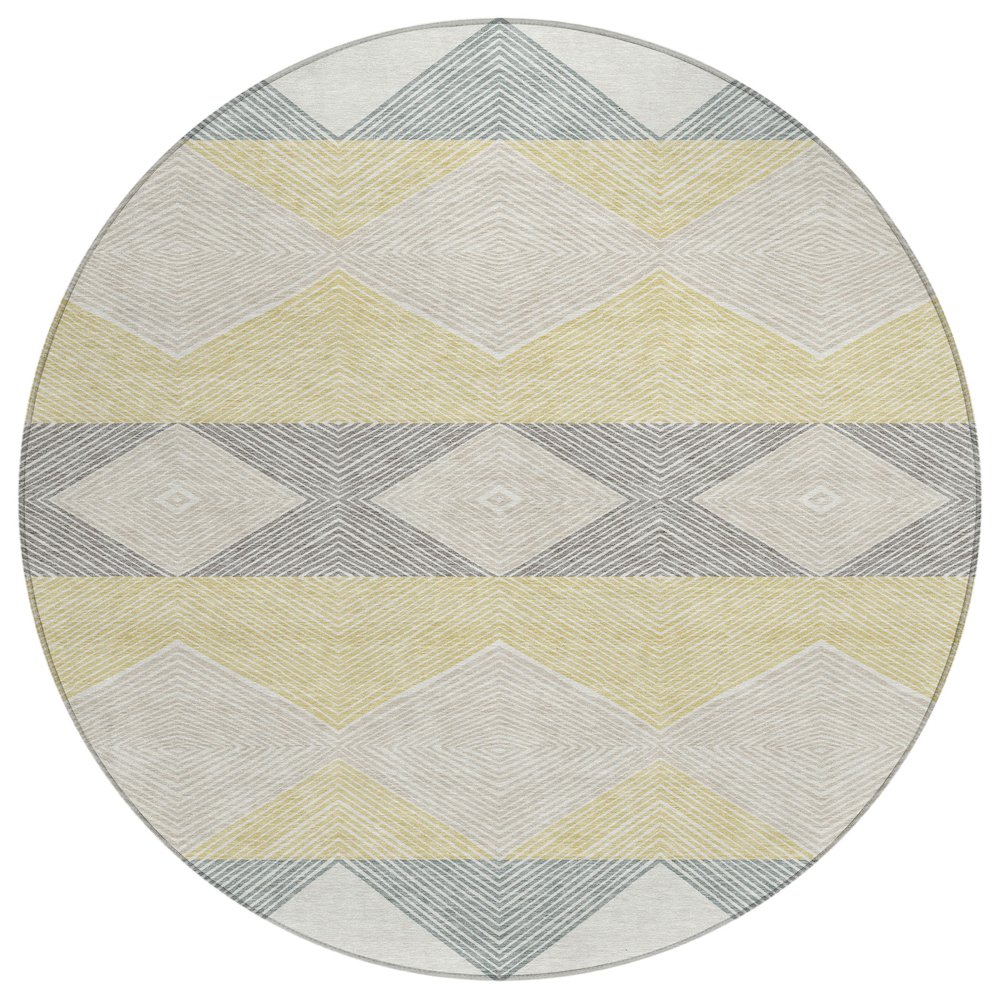Machine Washable Indoor/Outdoor Chantille ACN2545 Ivory 8' x 8' Round Rug. Picture 1