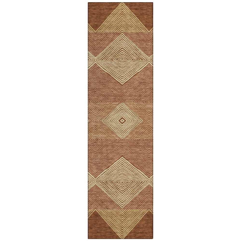 Machine Washable Indoor/Outdoor Chantille ACN2545 Orange 2'3" x 7'6" Runner Rug. Picture 1