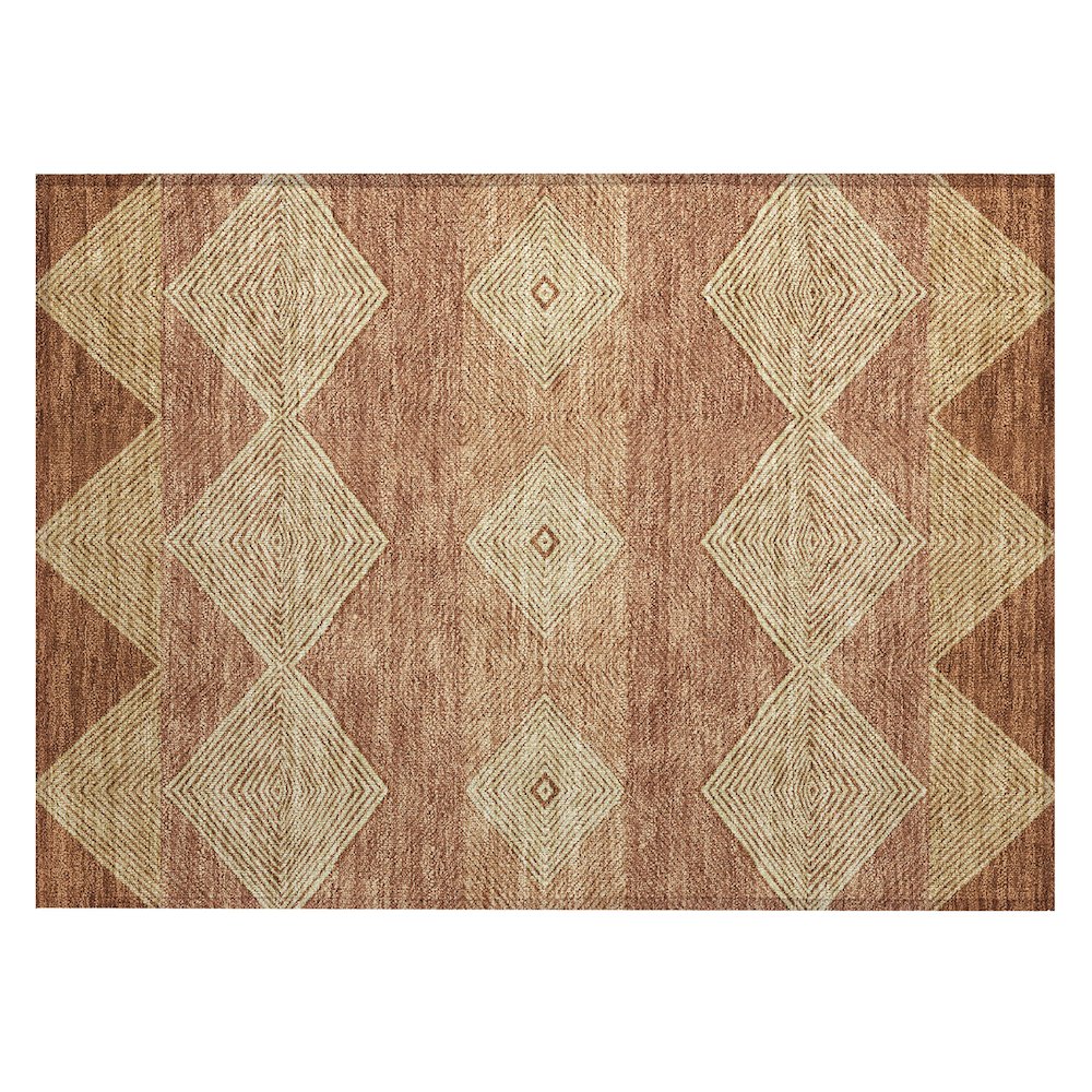 Machine Washable Indoor/Outdoor Chantille ACN2545 Orange 1'8" x 2'6" Rug. Picture 1