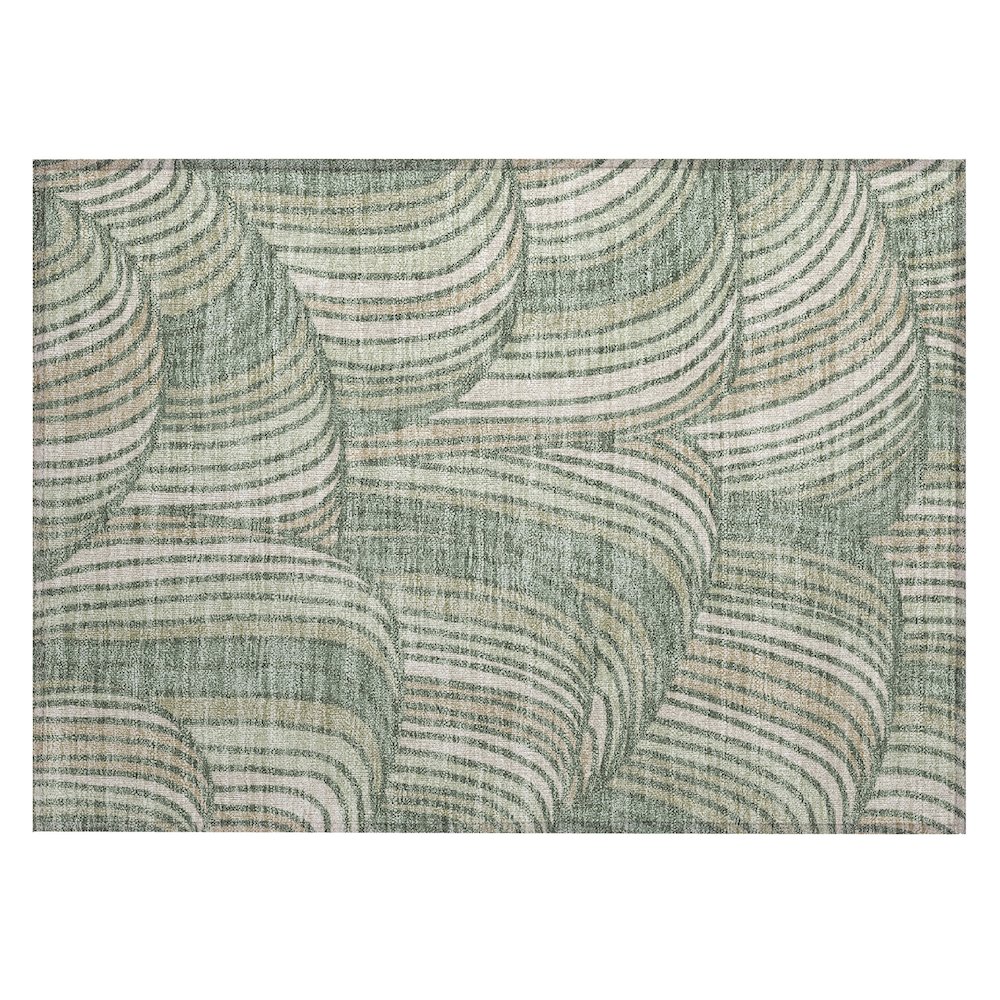 Machine Washable Indoor/Outdoor Chantille ACN2546 Green 1'8" x 2'6" Rug. Picture 1