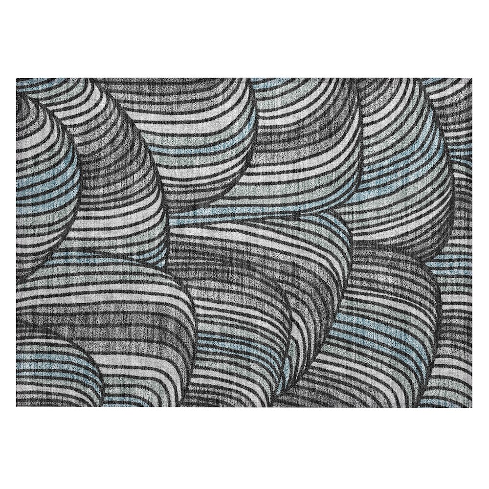 Machine Washable Indoor/Outdoor Chantille ACN2546 Black 1'8" x 2'6" Rug. Picture 1