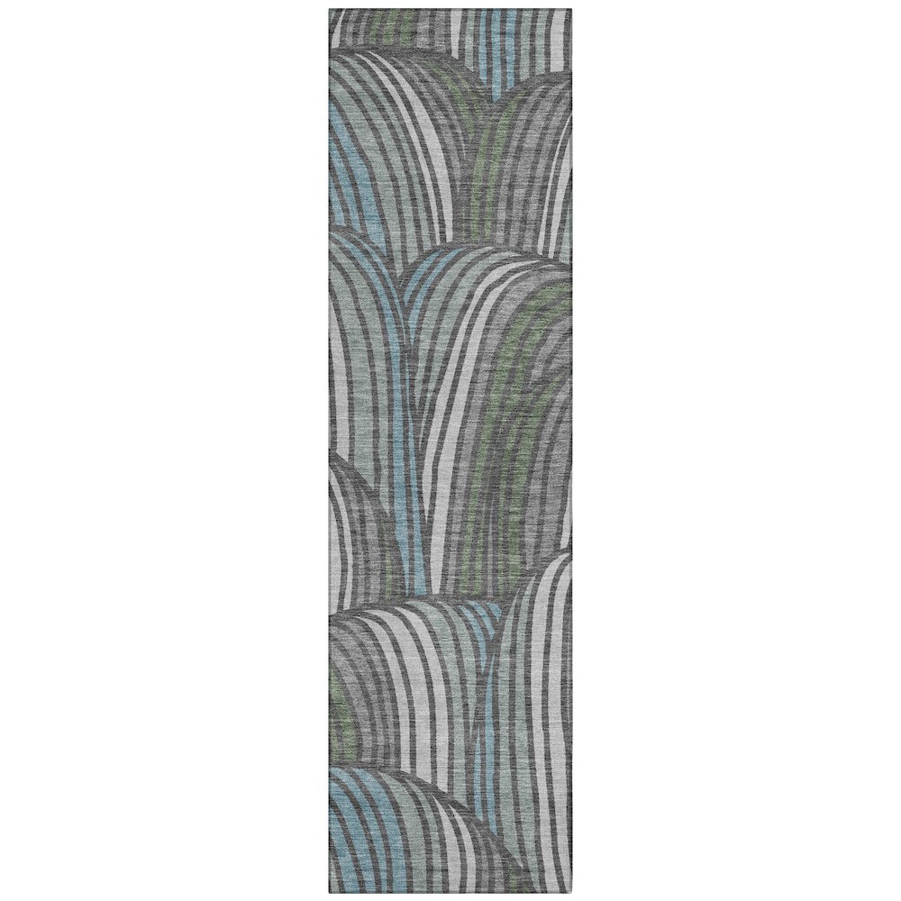 Machine Washable Indoor/Outdoor Chantille ACN2546 Gray 2'3" x 7'6" Runner Rug. Picture 1