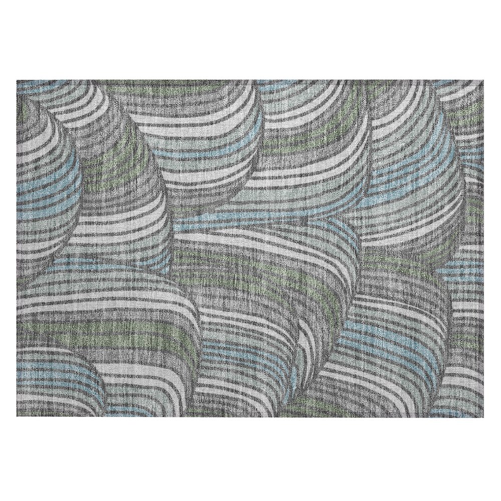 Machine Washable Indoor/Outdoor Chantille ACN2546 Gray 1'8" x 2'6" Rug. Picture 1