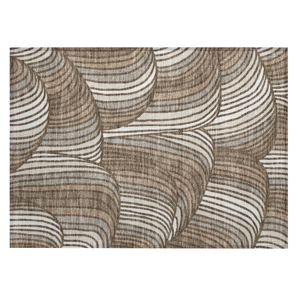 Machine Washable Indoor/Outdoor Chantille ACN2546 Brown 1'8" x 2'6" Rug. Picture 1