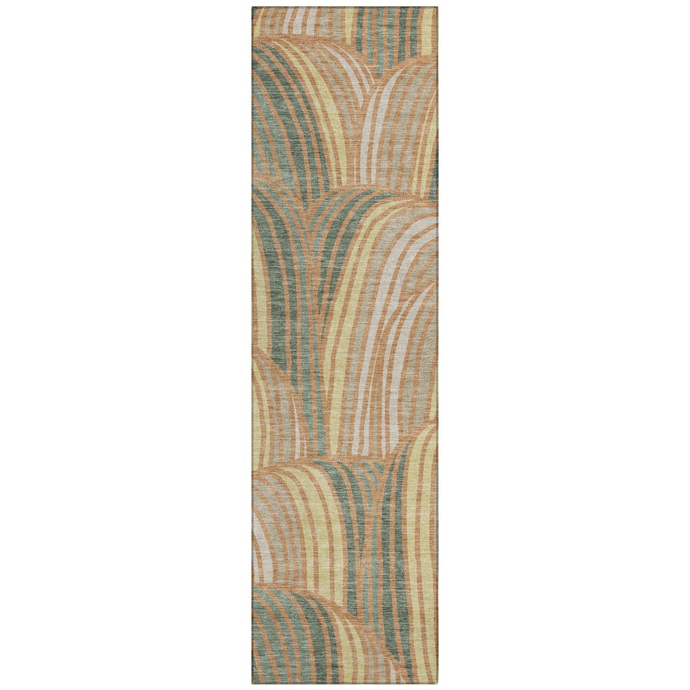 Machine Washable Indoor/Outdoor Chantille ACN2546 Orange 2'3" x 7'6" Runner Rug. Picture 1