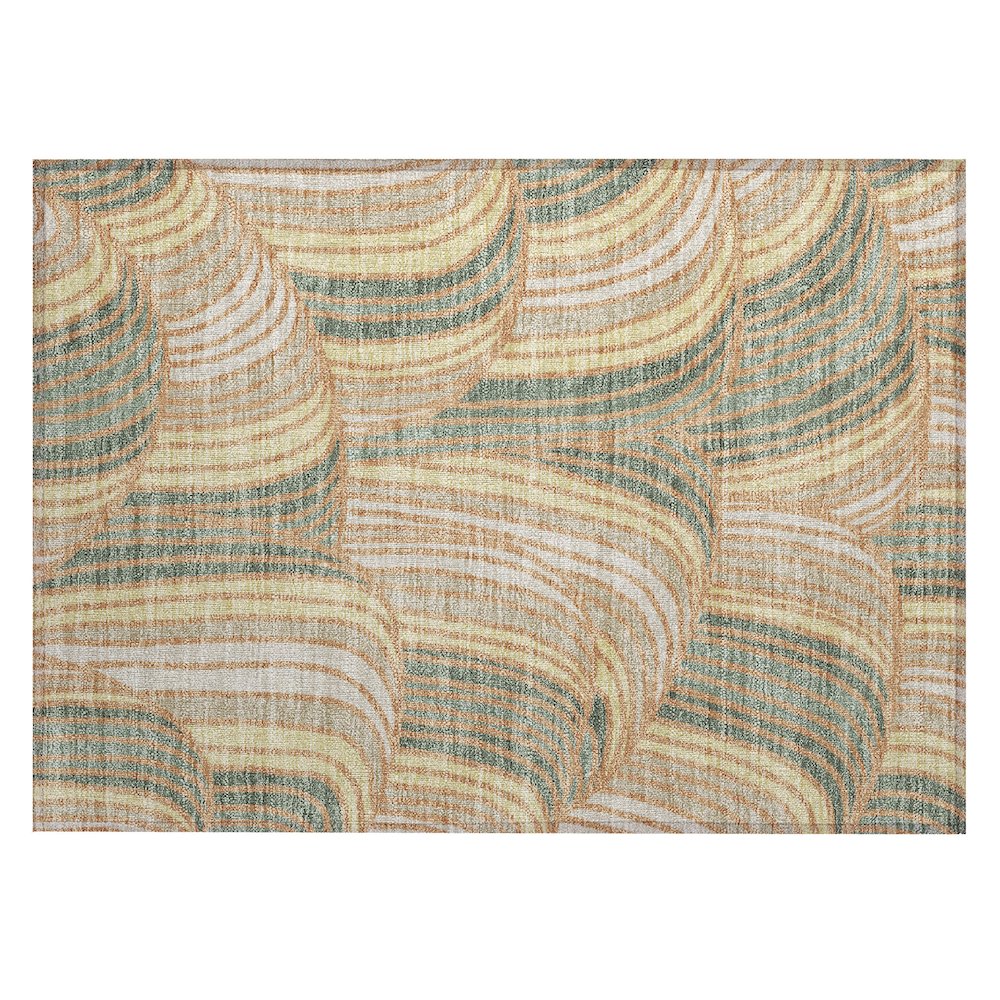 Machine Washable Indoor/Outdoor Chantille ACN2546 Orange 1'8" x 2'6" Rug. Picture 1