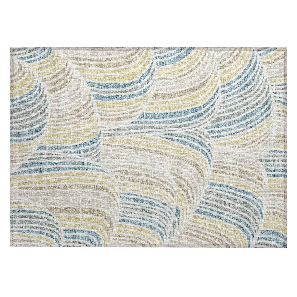 Machine Washable Indoor/Outdoor Chantille ACN2546 Ivory 1'8" x 2'6" Rug. Picture 1