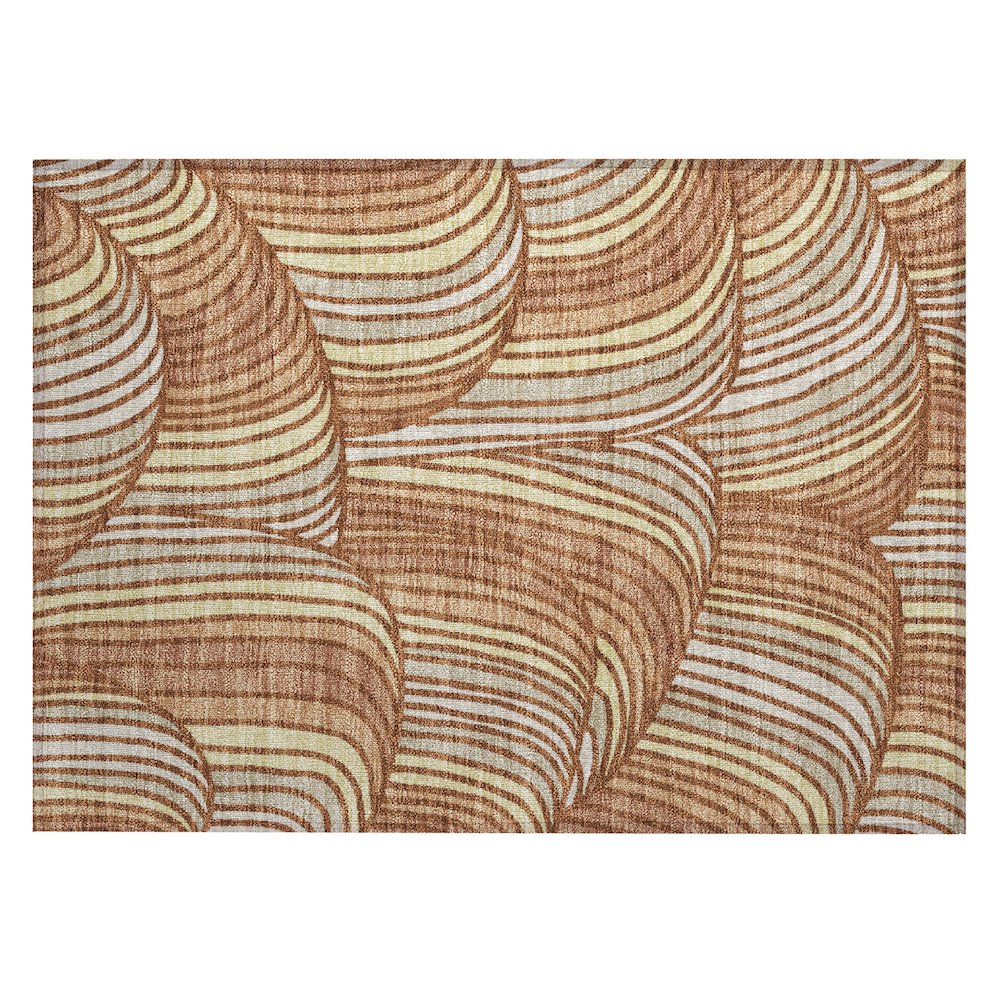 Machine Washable Indoor/Outdoor Chantille ACN2546 Orange 1'8" x 2'6" Rug. Picture 1