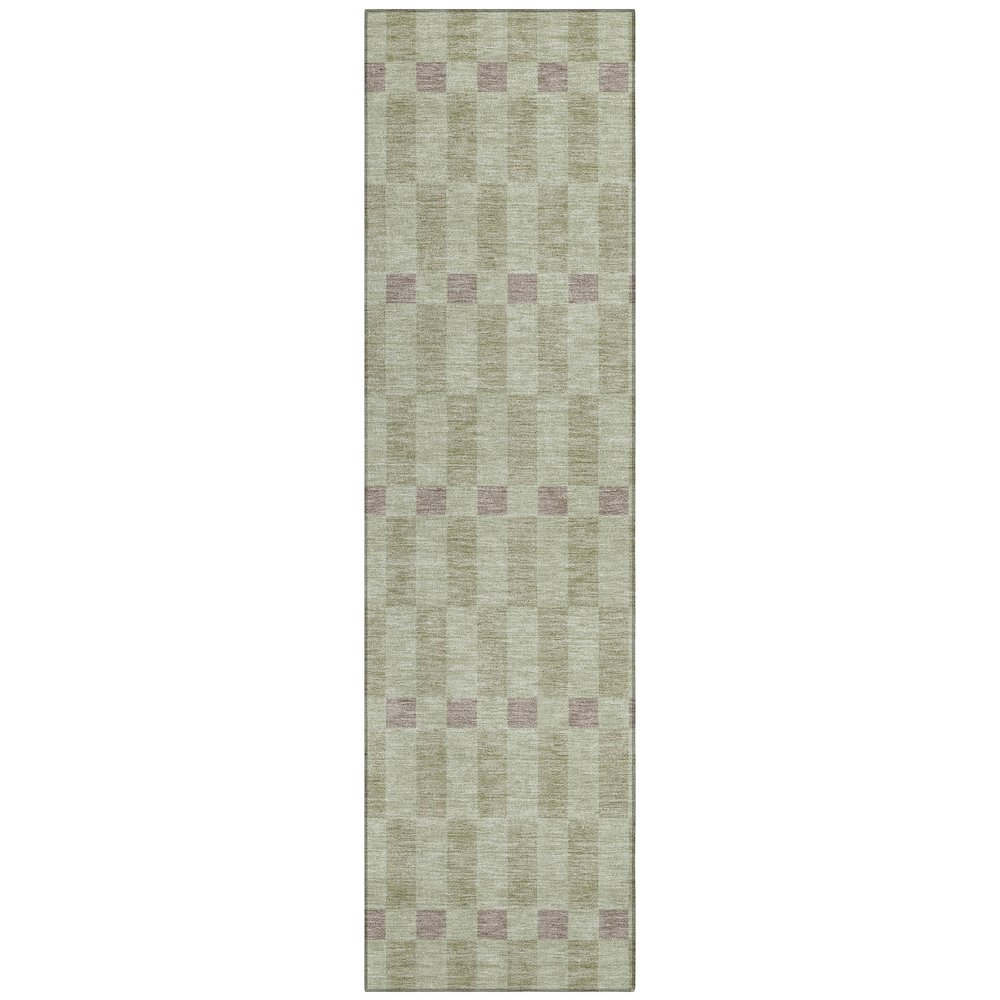 Machine Washable Indoor/Outdoor Chantille ACN2547 Green 2'3" x 7'6" Runner Rug. Picture 1