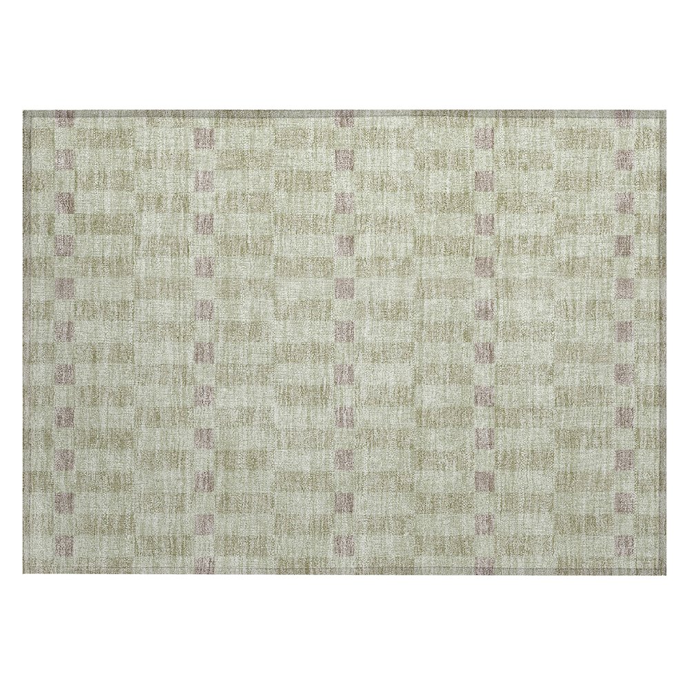 Machine Washable Indoor/Outdoor Chantille ACN2547 Green 1'8" x 2'6" Rug. Picture 1