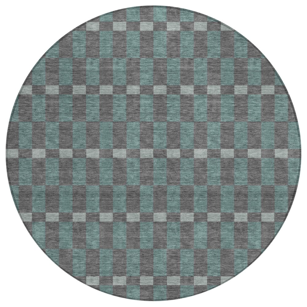 Machine Washable Indoor/Outdoor Chantille ACN2547 Gray 8' x 8' Round Rug. Picture 1