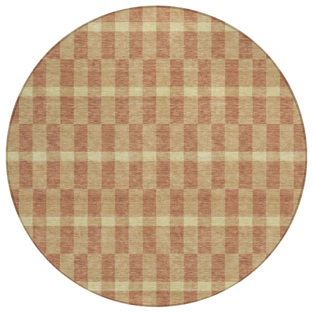 Machine Washable Indoor/Outdoor Chantille ACN2547 Gold 8' x 8' Round Rug. Picture 1